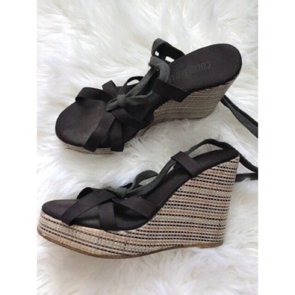 Colin Stuart Wedge Lace Up Sandals